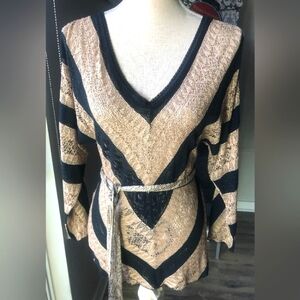 Boston Proper Cold Shoulder Lace Tie Tunic -Small
